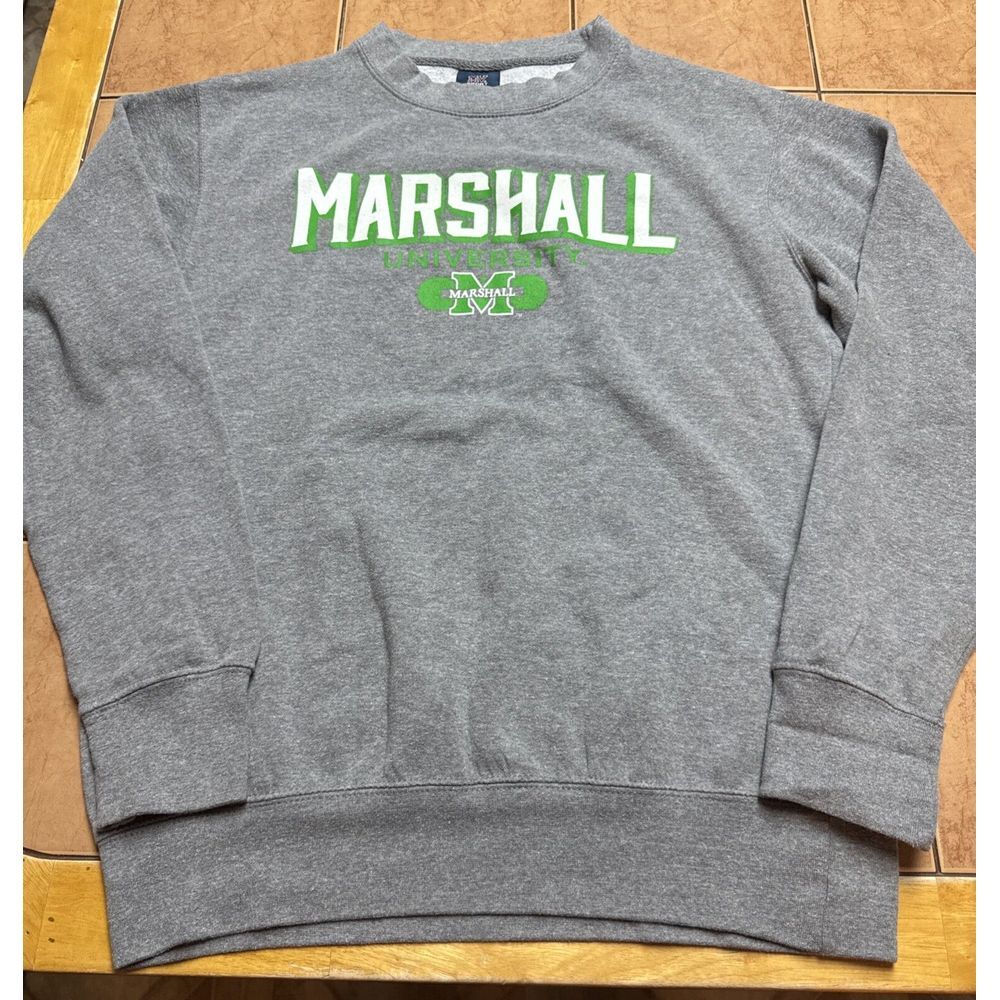 Marshall Thundering Herd Sweatshirt Men Sz‎ Med Green Crew Neck Sweater VTG Y2K
